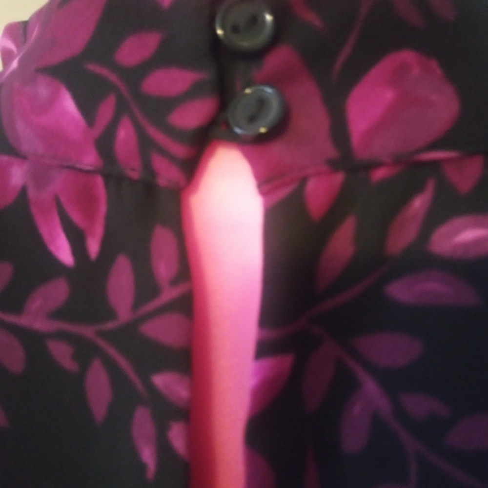 Parker black dark purple floral mock neck bell sleves - Picture 15 of 16